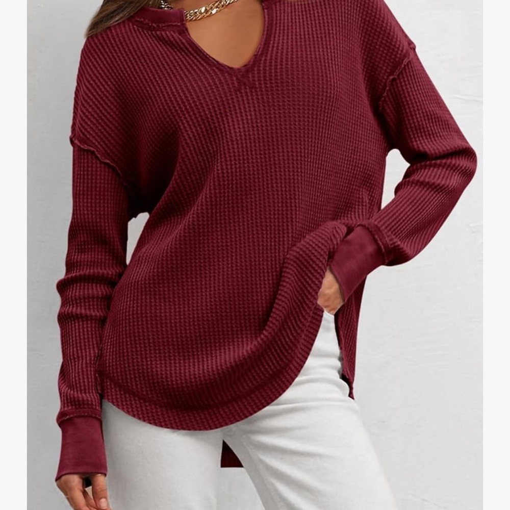 Prettygarden Women's Burgundy top - Picture 2 of 8
